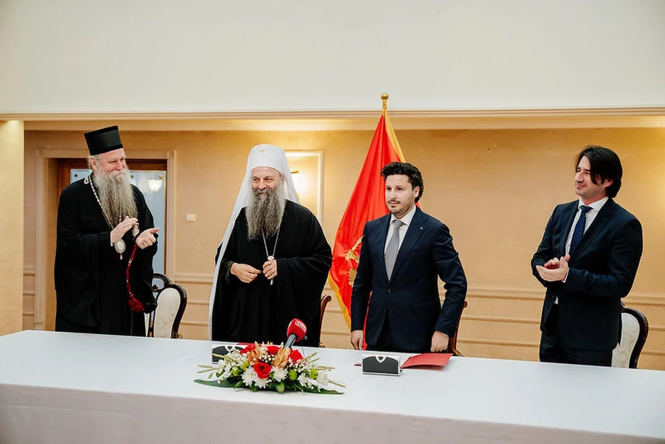 Patrijarh Porfirije i Dritan Abazović