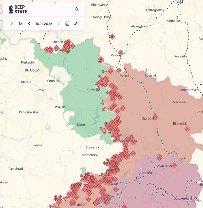 Kupjansk na mapi DipStejta