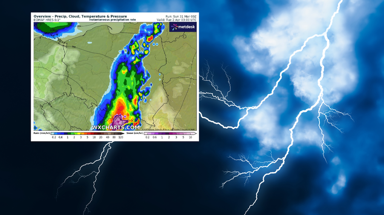 Zbliża się poważne załamanie pogody (screen: wxcharts.com)