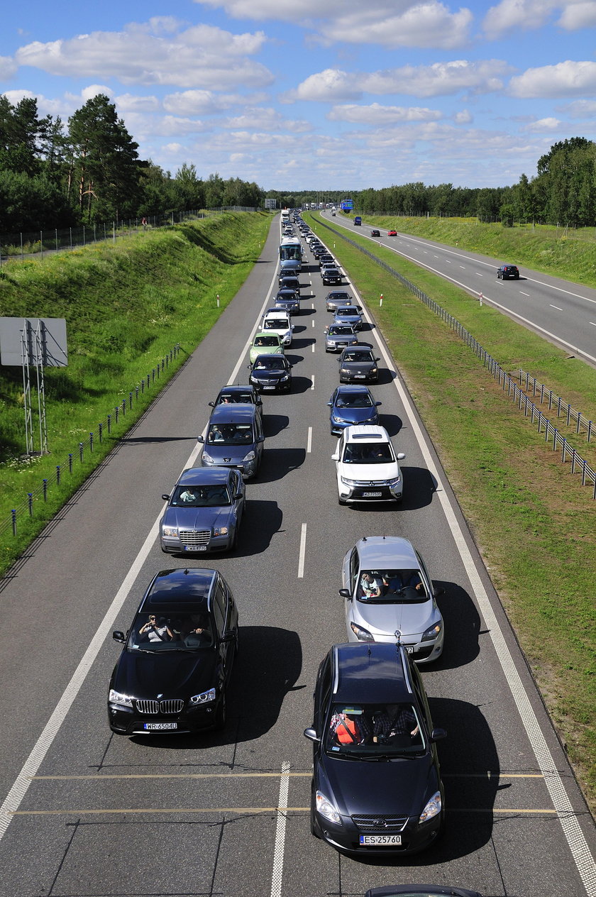 korki na autostradzie a1