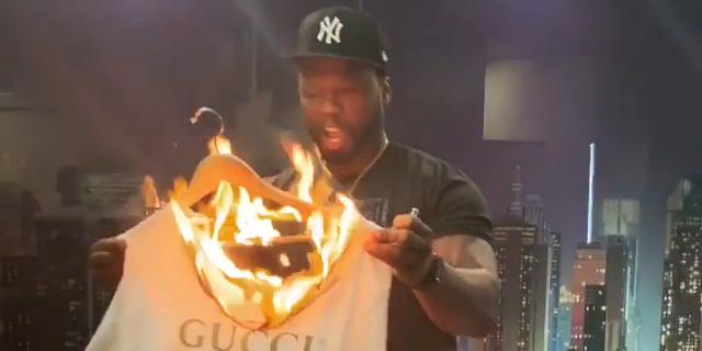 50 Cent sets his expensive Gucci clothes ablaze in support of protest |  Pulse Ghana