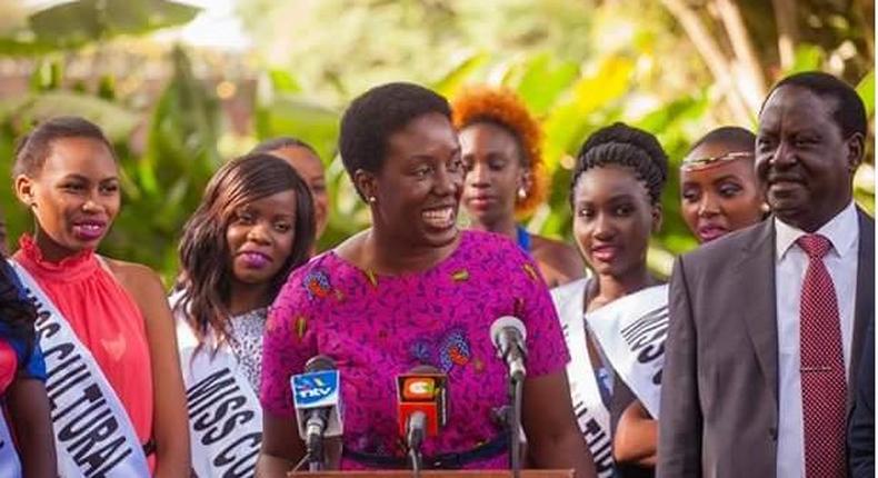 Rosemary Odinga with her father Raila Odinga at a past event