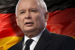 Jarosław Kaczyński Niemcy flaga