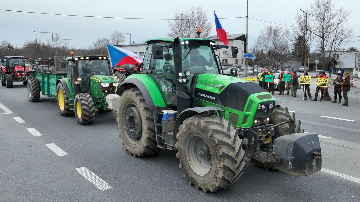 Protesty rolników w Czechach. Demonstranci zablokowali przejścia z Polską