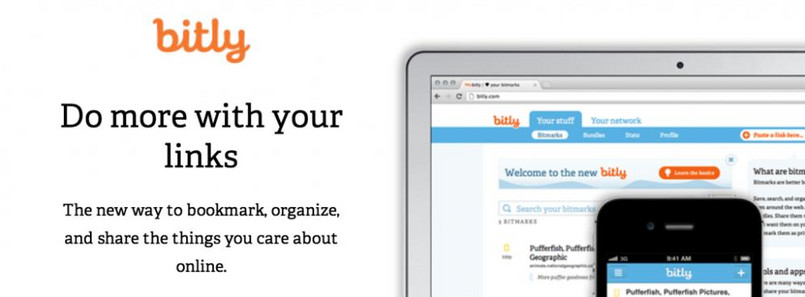 bitly bitly, to aplikacja umożliwiająca skracanie zbyt długich linków, jak również ich zapisywanie, katalogowanie oraz pomiar oglądalności. (fot. www.bitly.com)