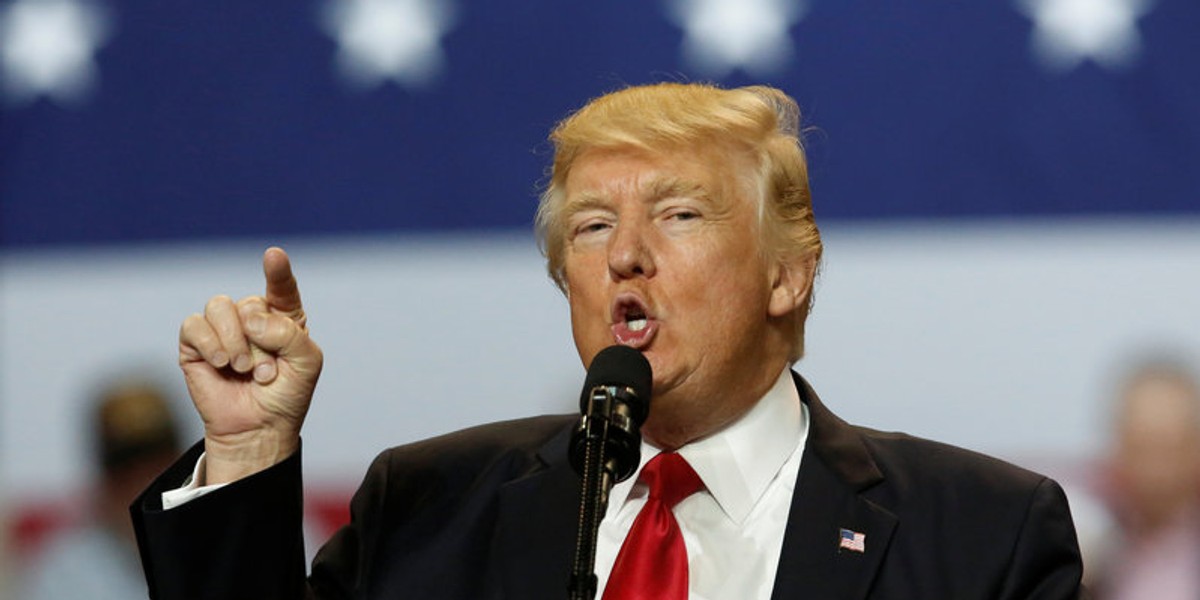 President Donald Trump at a rally at the Kentucky Exposition Center in Louisville, Kentucky.