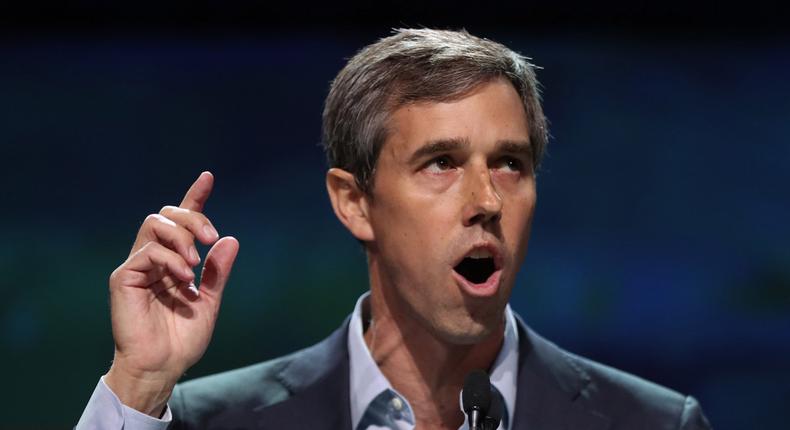 SAN FRANCISCO, CALIFORNIA - JUNE 1: Democratic presidential candidate and former U.S. Rep. Beto O'Rourke speaks during Day 2 of the California Democratic Party Convention at the Moscone Convention Center in San Francisco, Calif., on Saturday, June 1, 2019. (Photo by Ray Chavez/MediaNews Group/The Mercury News via Getty Images)