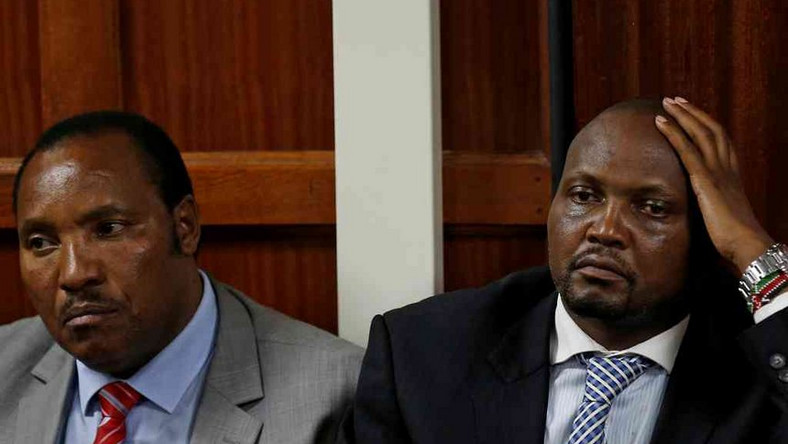  Gatundu South’s Moses Kuria during a past court appearance alongside Kiambu Governor Ferdinand Waititu