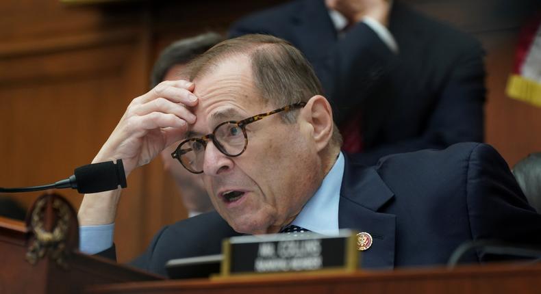 Chairman Jerrold Nadler (D-NY) speaks as former Trump campaign manager Corey Lewandowski testifies before a House Judiciary Committee hearing on