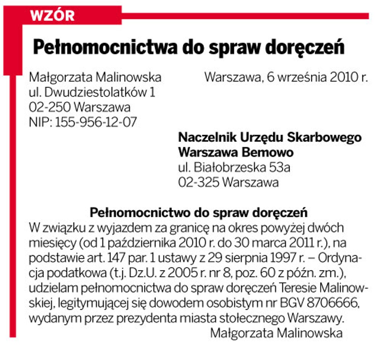 Pełnomocnictwa do spraw doręczeń