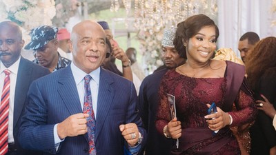 Governor Hope Uzodinma of Imo State and his daughter, Barr. Prada Uzodinma. (PUSG)