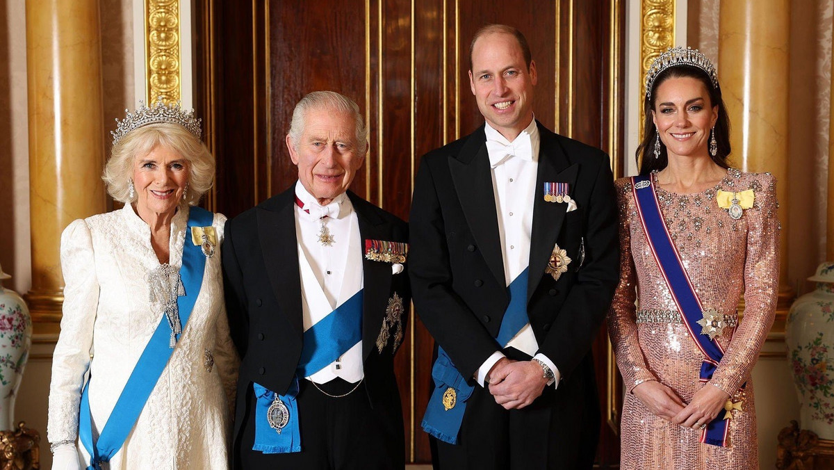Królowa Kamila, król Karol III, książę William i księżna Kate (Londyn, 5 grudnia 2023 r.)