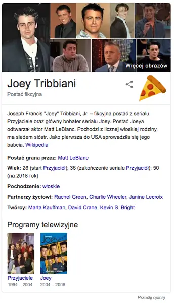 Joey Tribbiani Przyjaciele - fot. zrzut ekranu Google