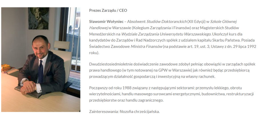 Sławomir Wołyniec, prezes Grupy Altum i członek rady nadzorczej Elektrociepłowni Będzin. Źródło: www.v-project.org