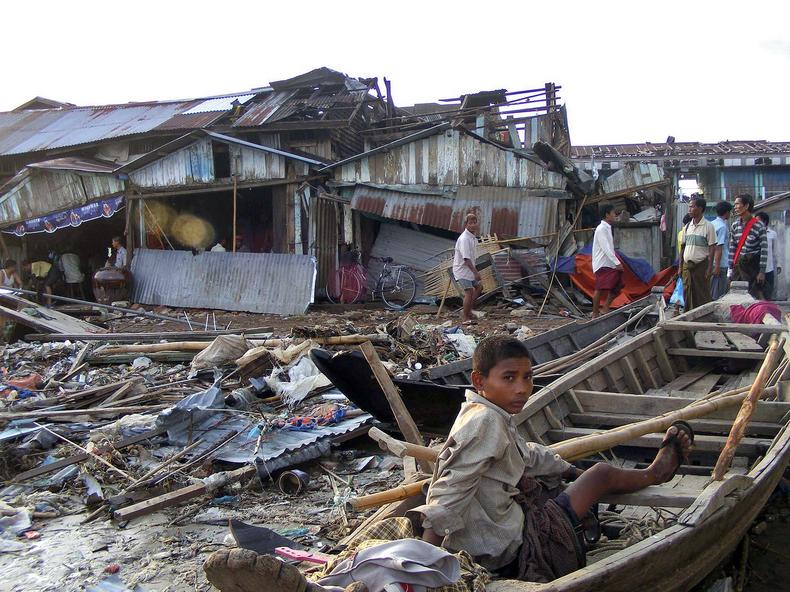 W maju 2008 roku cyklon Nargis w Mjanmie zabił ponad 138 tys. ludzi