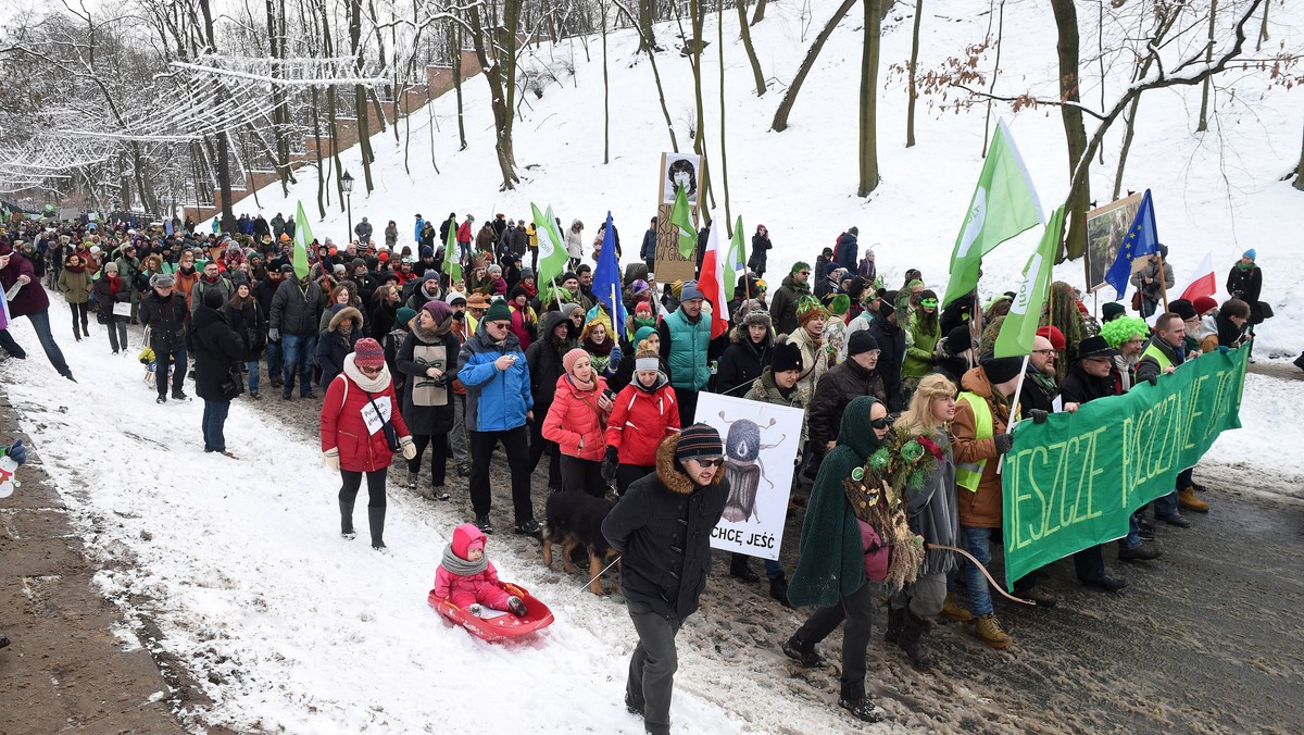 WARSZAWA MARSZ ENTÓW W OBRONIE PUSZCZY BIAŁOWIESKIEJ (uczestnicy marszu)