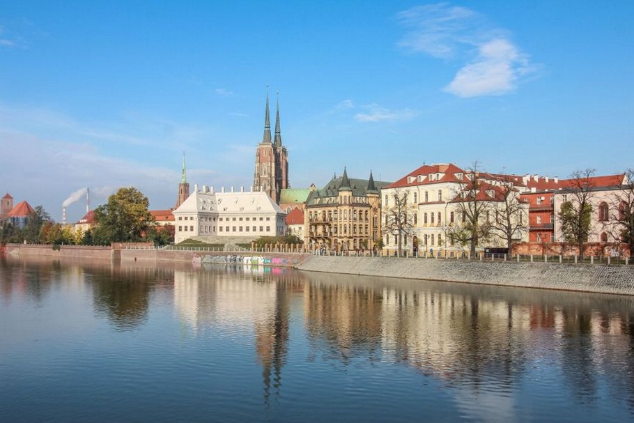 Widok na Ostrów Tumski, Wrocław, 1.11.2020