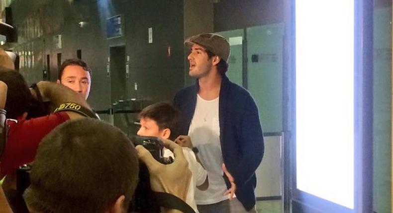 Alexandre Pato at Guarulhos International Airport in Sao Paulo