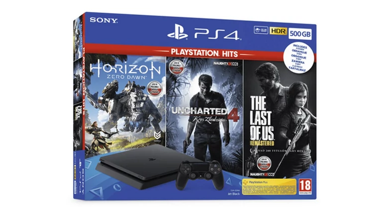 SONY PlayStation 4 Slim 500 GB + Horizon Zero Dawn The Last of Us Remastered Uncharted 4