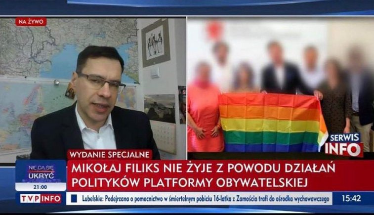 Fragment programu na żywo w TVP Info