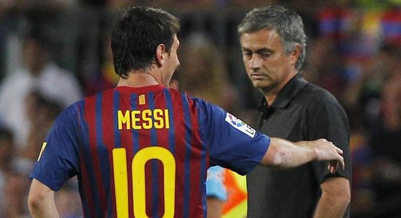 Lionel Messi and Jose Mourinho