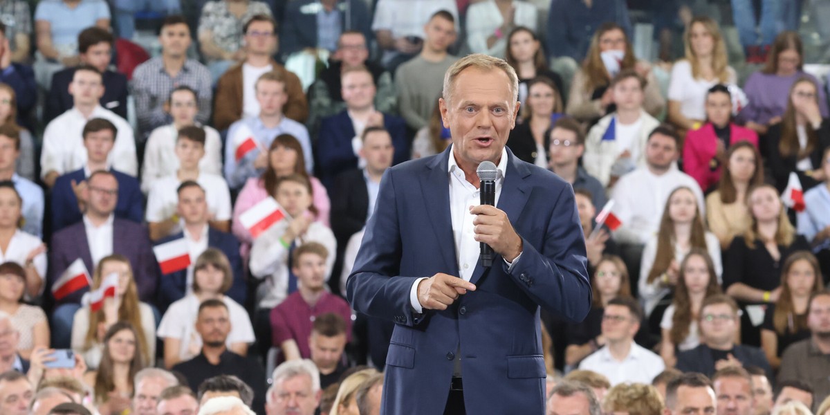 Donald Tusk na konwencji w Radomiu.