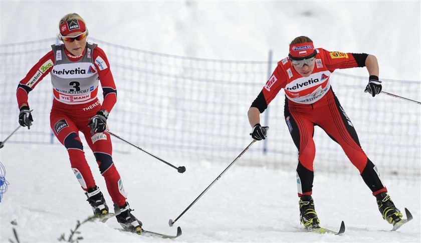 Marit Bjoergen pokonała Justynę Kowalczyk w biegu na 3 kilometry stylem klasycznym w Toblach podczas zawodów Tour de Ski