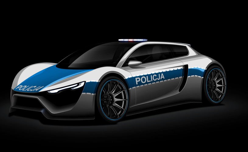 XCION nowy samochód elektryczny z Wrocławia - jak radiowóz policji
