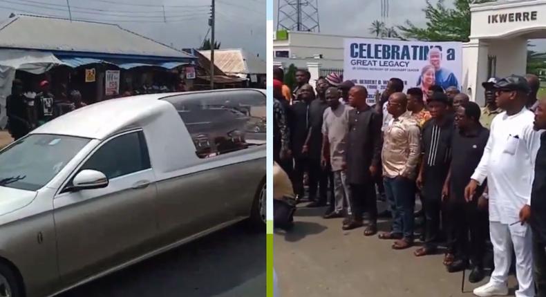 Mourners line the road as Wigwe, wife, son's remains arrive in Rivers for burial