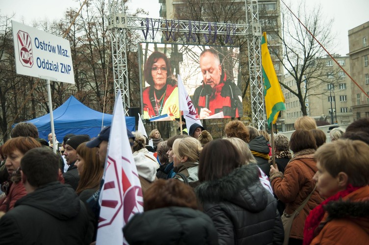 Manifestacja nauczycieli w Warszawie