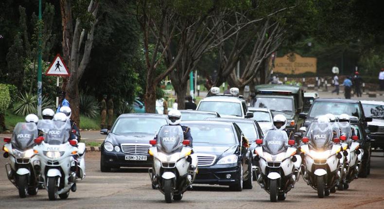 President Uhuru Kenyatta's convoy