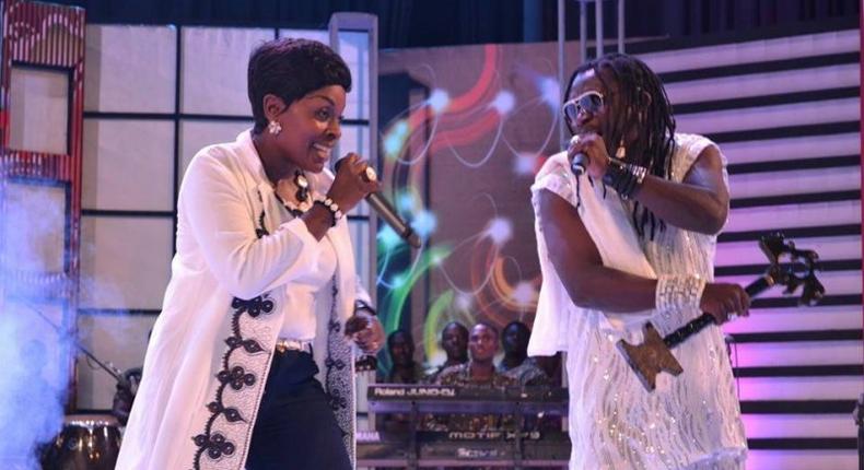 Akosua Agyepong performing with Amanzeba