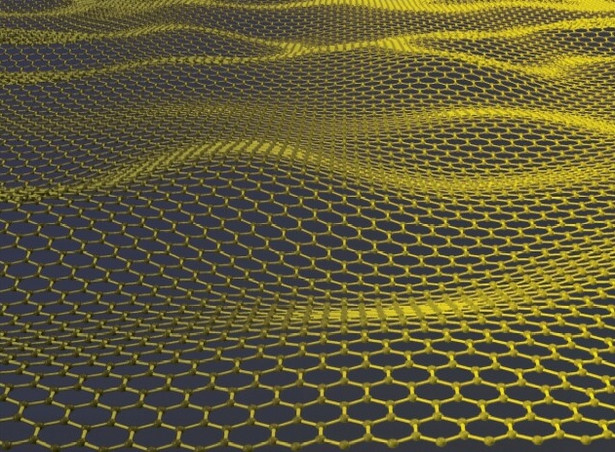 Artystyczna wizualizacja grafenu, atomy węgla ułożone w hesoidalną sieć. źródło: Jannik Meyer/University of Manchester via Bloomberg