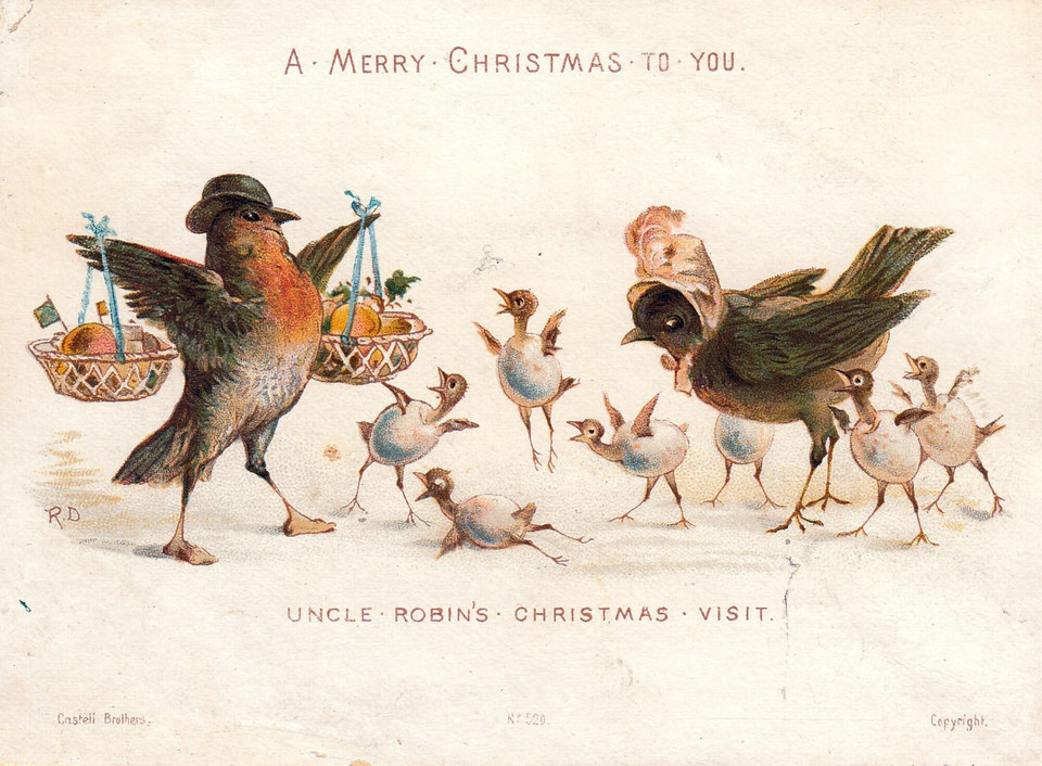 Kartka świąteczna z Wielkiej Brytanii, koniec XIX w.