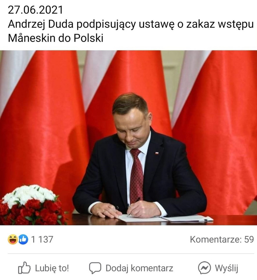 Memy z zespołem Måneskin