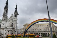 WARSZAWA PLAC ZBAWICIELA SPALONA TĘCZA