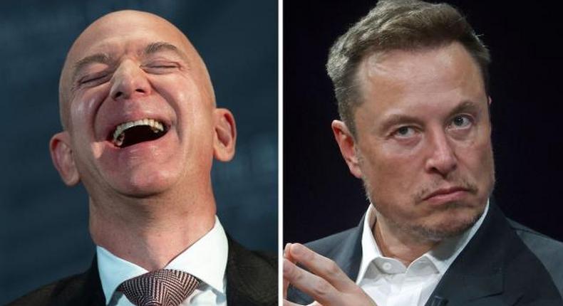 Jeff Bezos and Elon Musk [Yahoo Finance]
