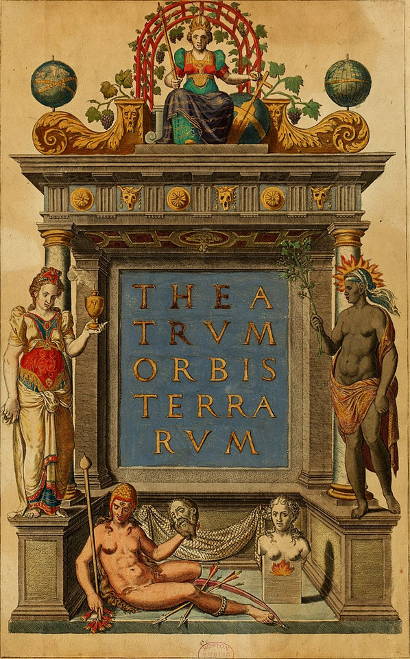 Strona tytułowa Theatrum orbis terrarum z 1570 roku