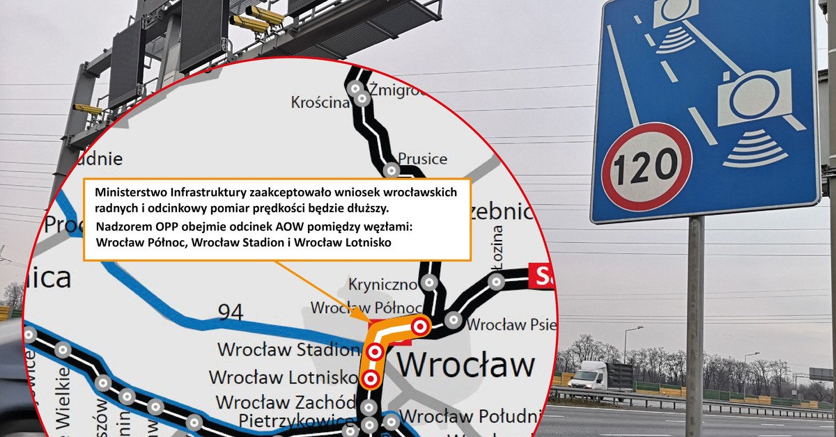 Autostradowa Obwodnica Wrocławia. Odcinkowy pomiar prędkości będzie dłuższy. 8,4 km pod ścisłym nadzorem