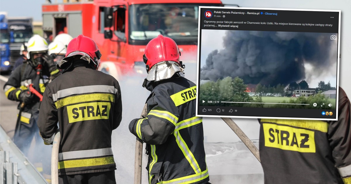 Gigantyczny pożar fabryki aerozoli pod Ustką: ewakuacja w powietrzu