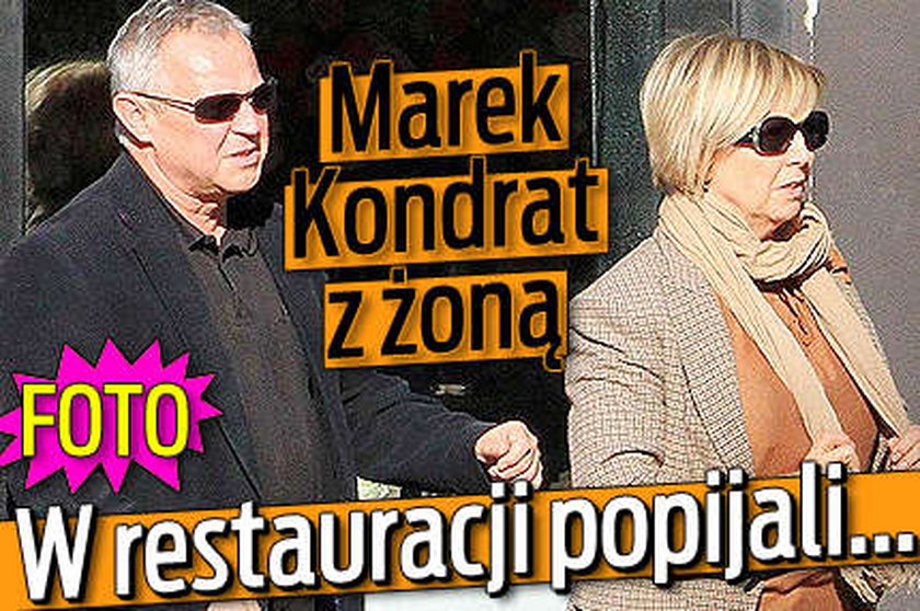 Marek Kondrat z żoną. W restauracji popijali...