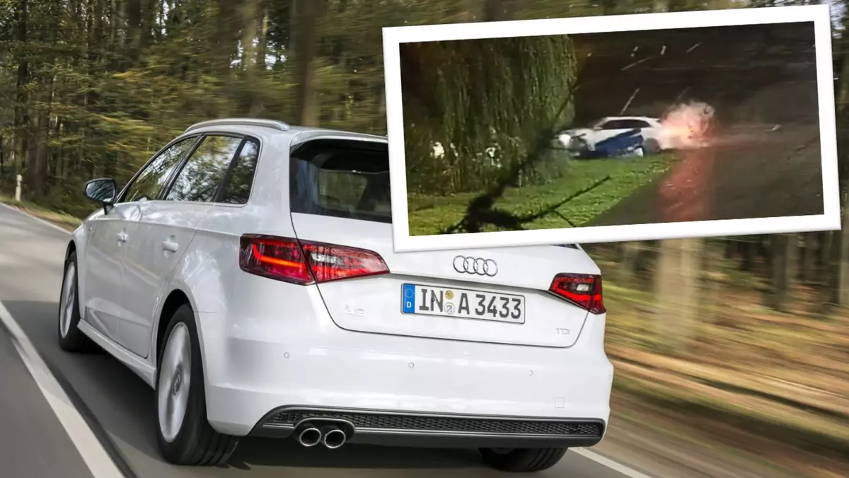 Audi A3 nie sprawdziło się w Myślenicach w roli driftowozu