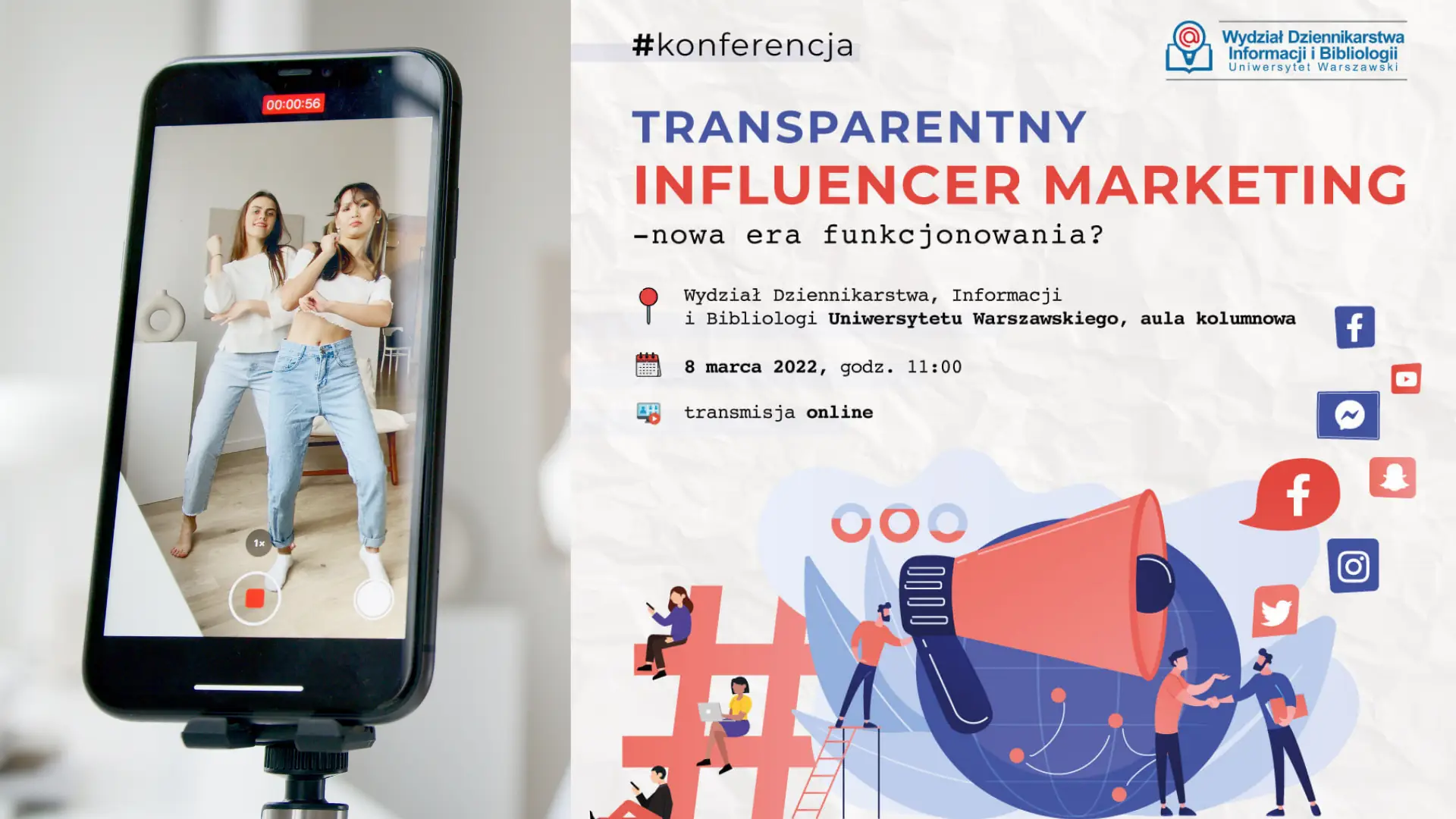 Konferencja "Transparentny influencer marketing — nowa era funkcjonowania?" już 8 marca