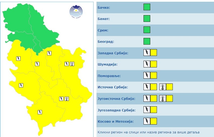 Meteoalarm za 17. jun