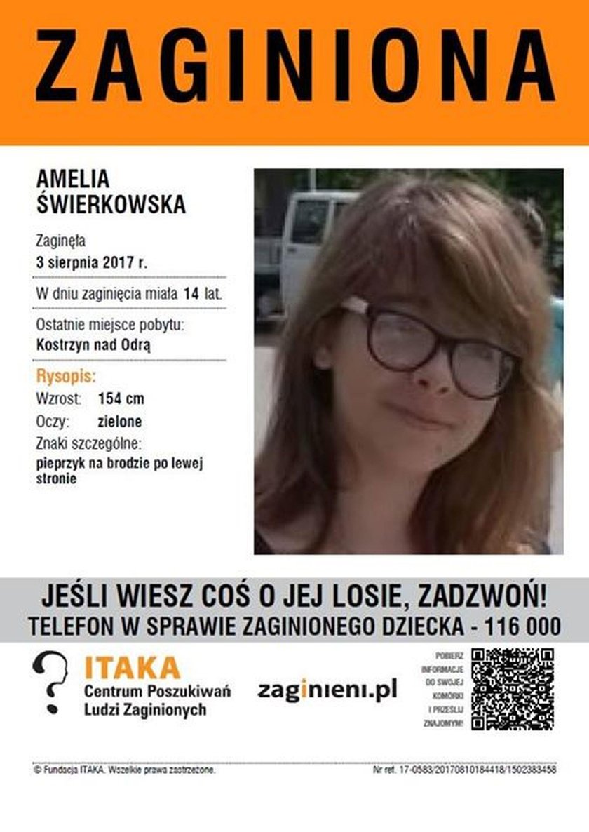 Zaginęła 14-letnią Amelia Świerkowska