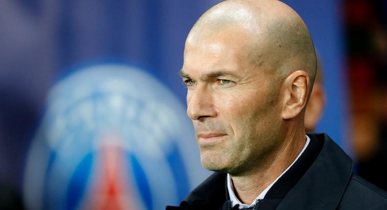 Zinedine Zidane au Parc des princes avec le Real Madrid, le 18 septembre 2019