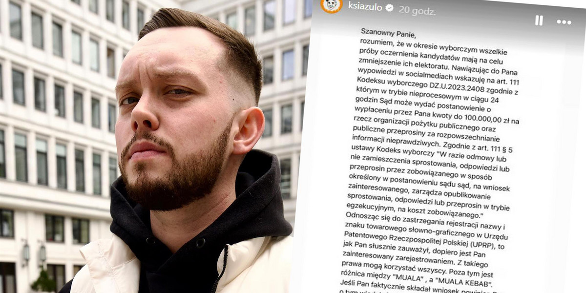 Znany youtuber Szymon "Książulo" Nyczke sądził się w trybie wyborczym z kandydatem na burmistrza Stopnicy w świętokrzyskiem — Damianem Wielgusem.