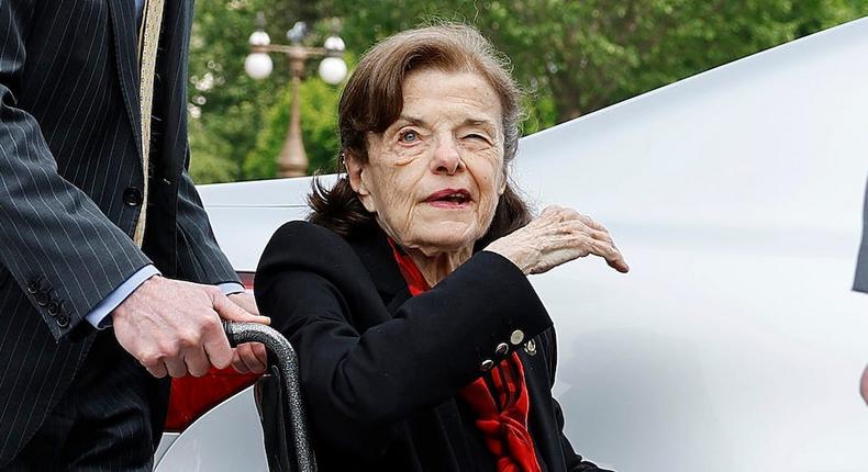 Sen. Dianne Feinstein arrives at the Senate on May 10, 2023.Chip Somodevilla/Getty Images