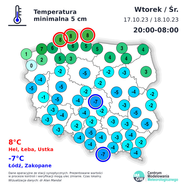 W Łodzi i Zakopanem temperatura przy gruncie spadła dziś aż do -7 st. C