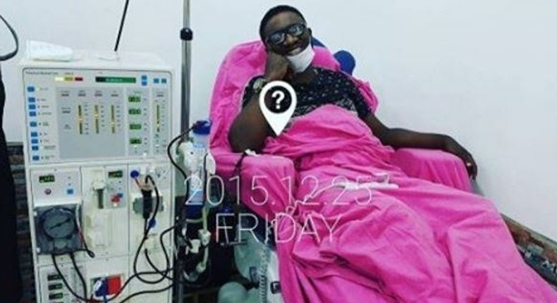 Emma Ugolee during dialysis